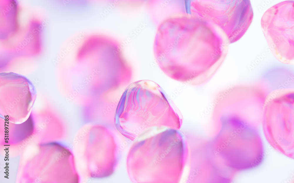 Poster transparent bubble with gradient colors, 3d rendering.