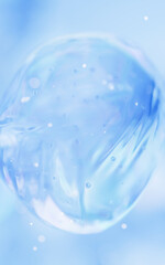 Transparent bubble with gradient colors, 3d rendering.