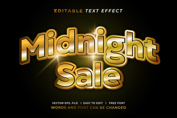 Editable text effect - midnight sale style