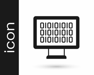 Obraz premium Black Binary code icon isolated on white background. Vector