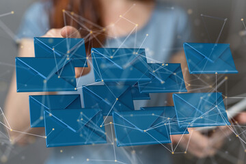 Network Communications with email symbol.