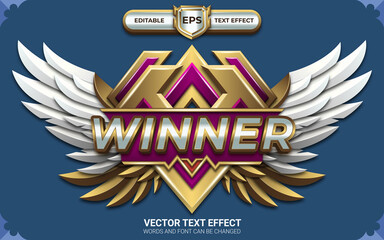 Winner Game Badge with Editable Text Effect