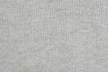 Plakat White natural texture of knitted wool textile material background. White cotton fabric woven canvas texture