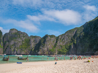 Beautiful nature scenic landscape famous landmark beach. Travel adventure Thailand
