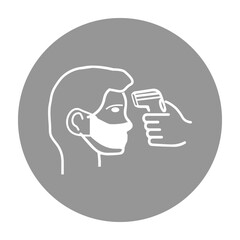 Checking body temperature glyph icon, coronavirus and covid 19, temperature scaning sign, vector graphics, a solid pattern on a white background, eps 10
