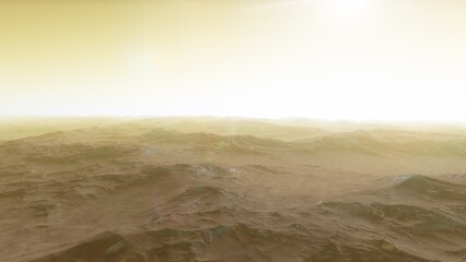 landscape on planet Mars, scenic desert scene on the red planet
