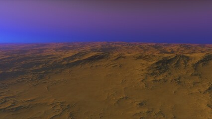 landscape on planet Mars, scenic desert scene on the red planet

