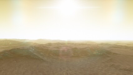 landscape on planet Mars, scenic desert scene on the red planet
