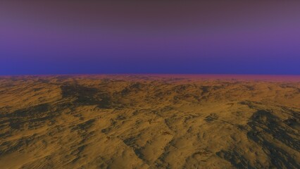 landscape on planet Mars, scenic desert scene on the red planet

