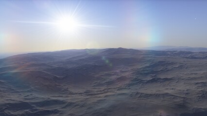 landscape on planet Mars, scenic desert scene on the red planet
