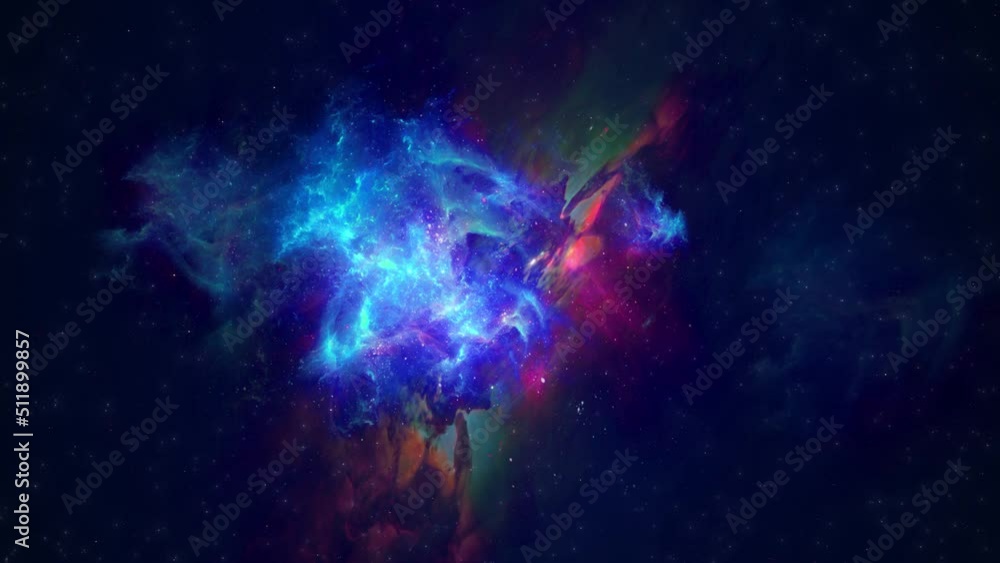 Wall mural space background with colourful nebula and stars