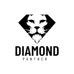 Diamond-faced lion symbol logo design vector illustration