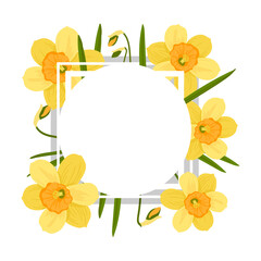 Illustration of frames with floral decor. Spring backgrounds for text or photo.