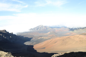 Naklejka na ściany i meble Haleakala Summit Crater, volcanic landscape on island