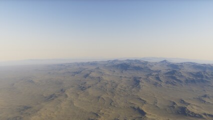 landscape on planet Mars, scenic desert scene on the red planet
