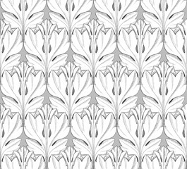 Vintage damask template with ornate acanthus. Line art template. Vintage pattern. Ornamental background.