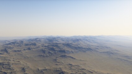 landscape on planet Mars, scenic desert scene on the red planet
