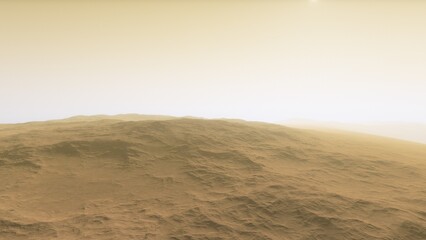 landscape on planet Mars, scenic desert scene on the red planet
