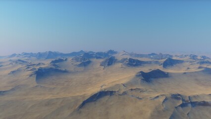 Fototapeta na wymiar landscape on planet Mars, scenic desert scene on the red planet 