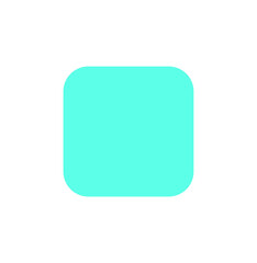 Light blue corner carved square icon. square with round corners.