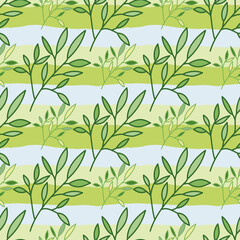 Simple outline leaves seamless pattern. Modern leaf wallpaper.