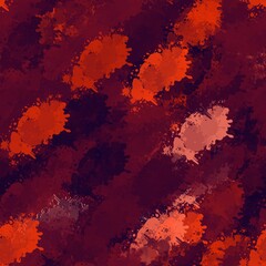 Abstract brush strokes,deep red shades. Seamless pattern