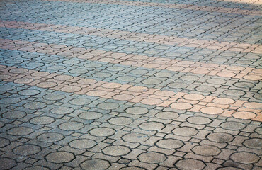 	ID: 492713557
stone pavement in perspective. patterned paving tiles, cement brick floor...