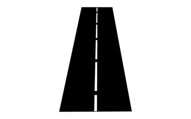 Grafika wektorowa przedstawiająca wizualizację drogi o czarnej nawierzchni. Posiada ona dwa pasy ruchu rozdzielone białą linią. - obrazy, fototapety, plakaty