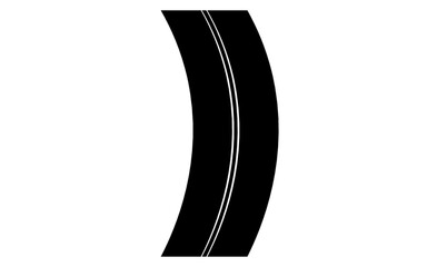 Fototapeta Grafika wektorowa przedstawiająca wizualizację drogi o czarnej nawierzchni. Posiada ona dwa pasy ruchu rozdzielone białą linią. obraz