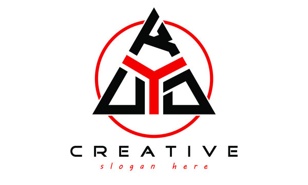 UKD three letter creative triangle shape in circle logo design vector template. typography logo | Letter mark logo | initial logo | wordmark logo | minimalist logo | gaming logo | emblem logo