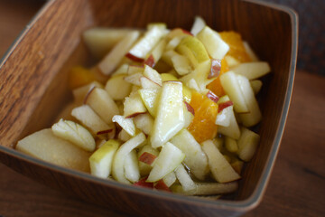 Sliced ​​fresh fruit in a plate