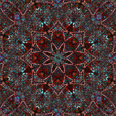 Multicolor flower kaleidoscope pattern. Beautiful background for design, web.