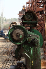 Plakat A drilling machine on construction site in Pune, India.