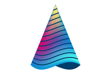 Colorful party hat with stripes simple icon