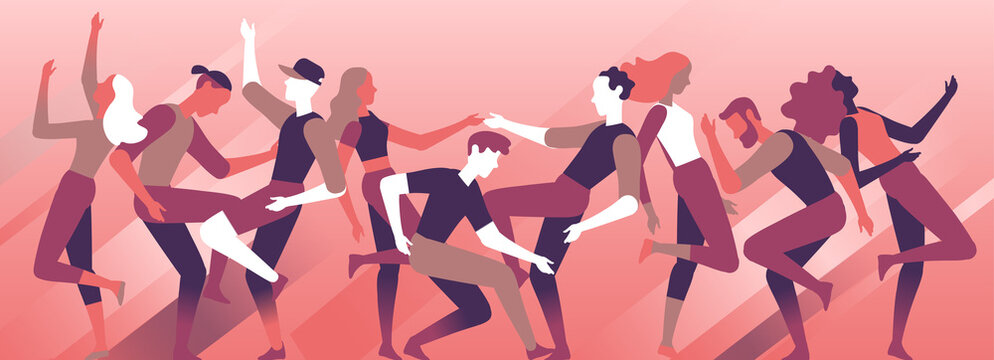 Vector illustration of dancing people