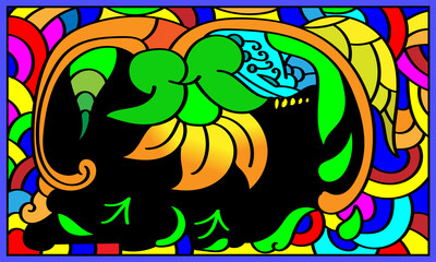 abstract floral art doodle background