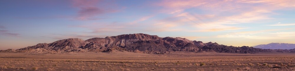 Fototapeta na wymiar Desert Mountain Nature Landscape. Colorful Sunset Sky Art Render. Nevada, United States of America. Nature Background.