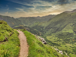 Trail from Llamardal village to Mumian, Somiedo Natural Park, Asturias, Spain
