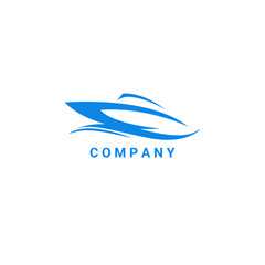 speed boat logo vector design