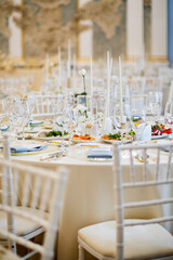 buffet table, Canape, sandwiches, snacks, holiday table, sliced, glasses, celebration, new year, christmas, fourchette, catering, table setting, restaurant