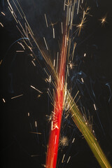 flames with sparks on a black background