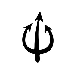 Coat of arms, trident. Isolated. Vector illustration