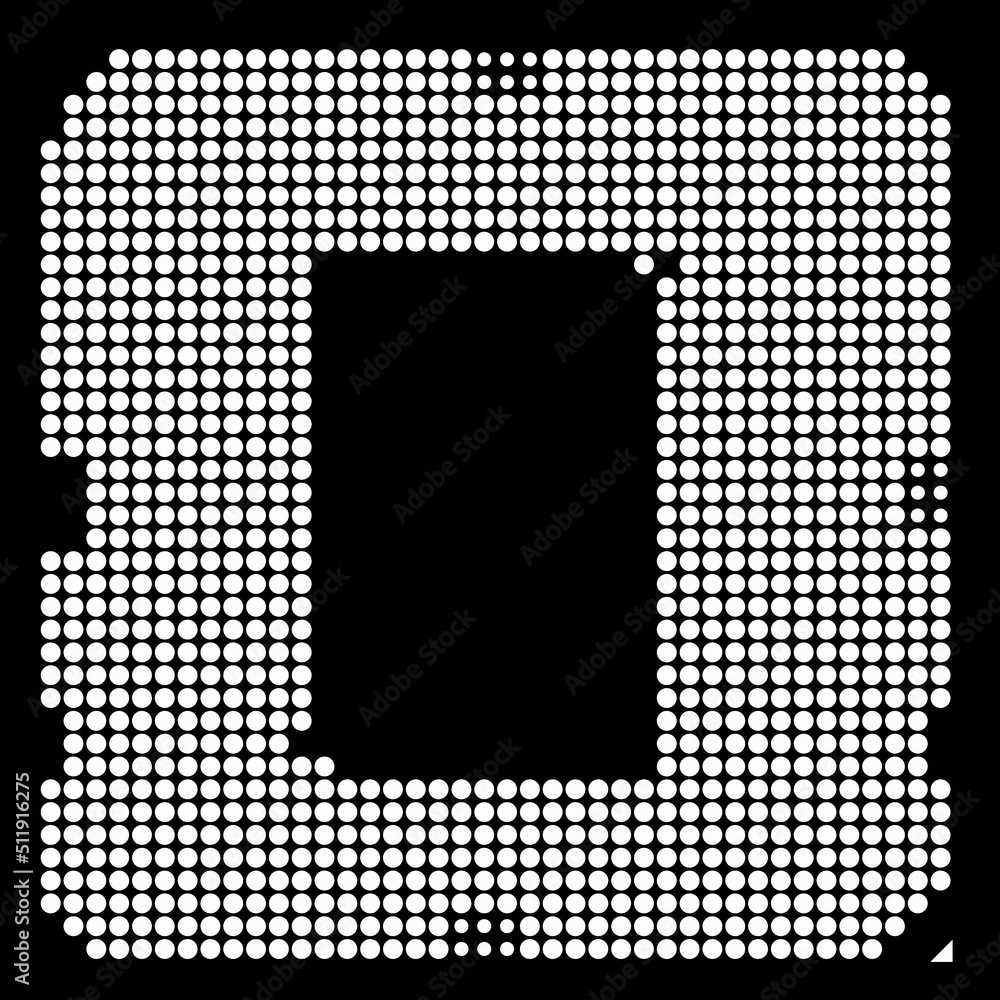 Poster 3d rendering illustration of a cpu microchip pins alpha mask
