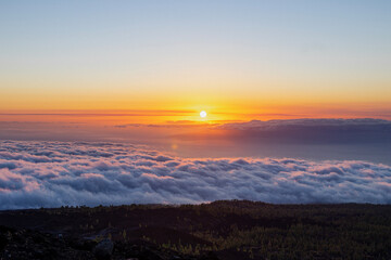 sunset in the mountains