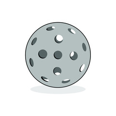 pickleball ball isolated on white, vector simple illustration, ball with holes