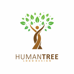 Obraz premium human people tree logo design