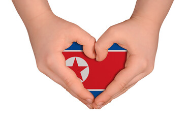 Obraz premium Kid's hands in heart- form. National peace concept on white background.