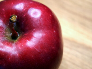 One big red apple. A macro shot of an apple of the Red Chief variety.