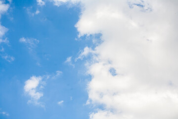 Blue sky with white clouds. Background or texture.