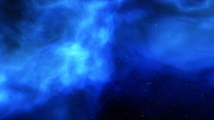 Cosmic background with a blue purple nebula and stars
